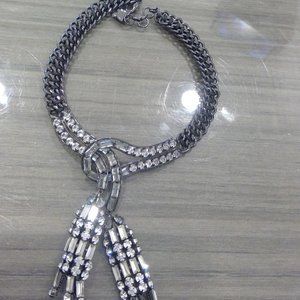Black and Silver Glass Necklace
